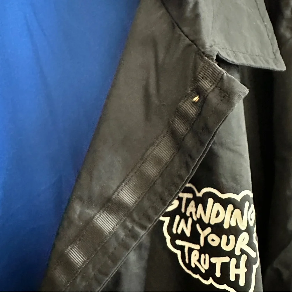 Black History Month Standing In Your Truth Nylon Black White Jacket Size 4XL